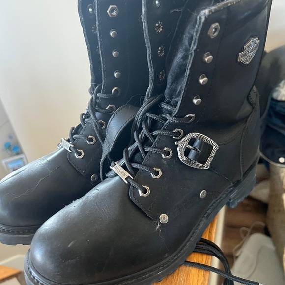 Harley-Davidson Black Leather Boots - Picture 2 of 2
